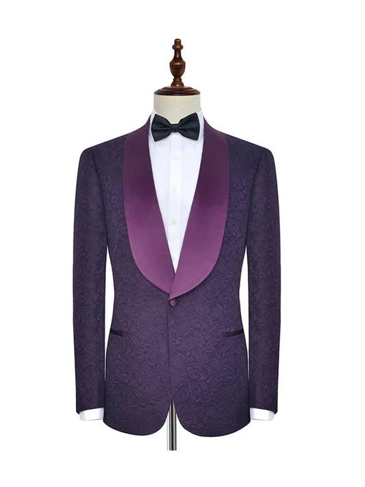 Tyrian Purple 2 Piece Shawl Lapel 1-Button Suit