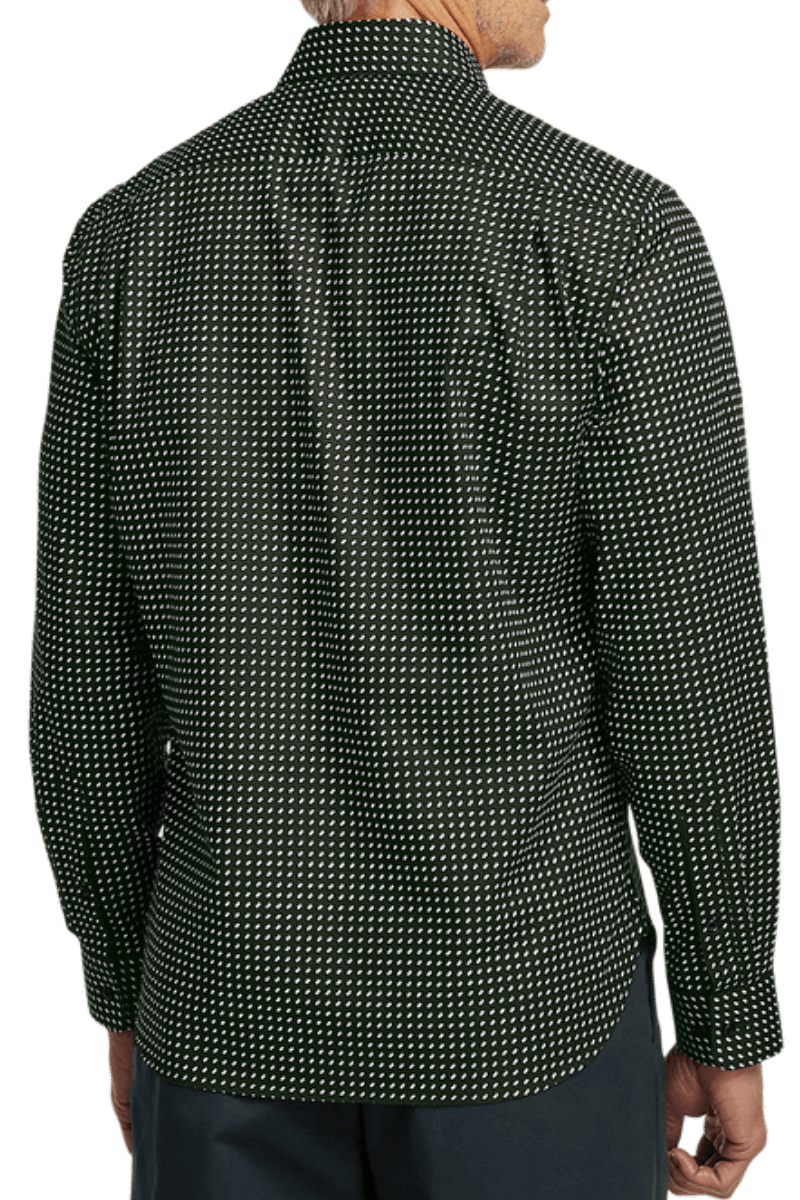 Camisa casual de algodón con lunares negros