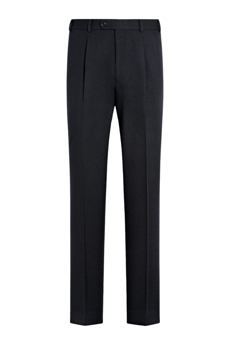 Costume noir à simple boutonnage en laine coupe moderne