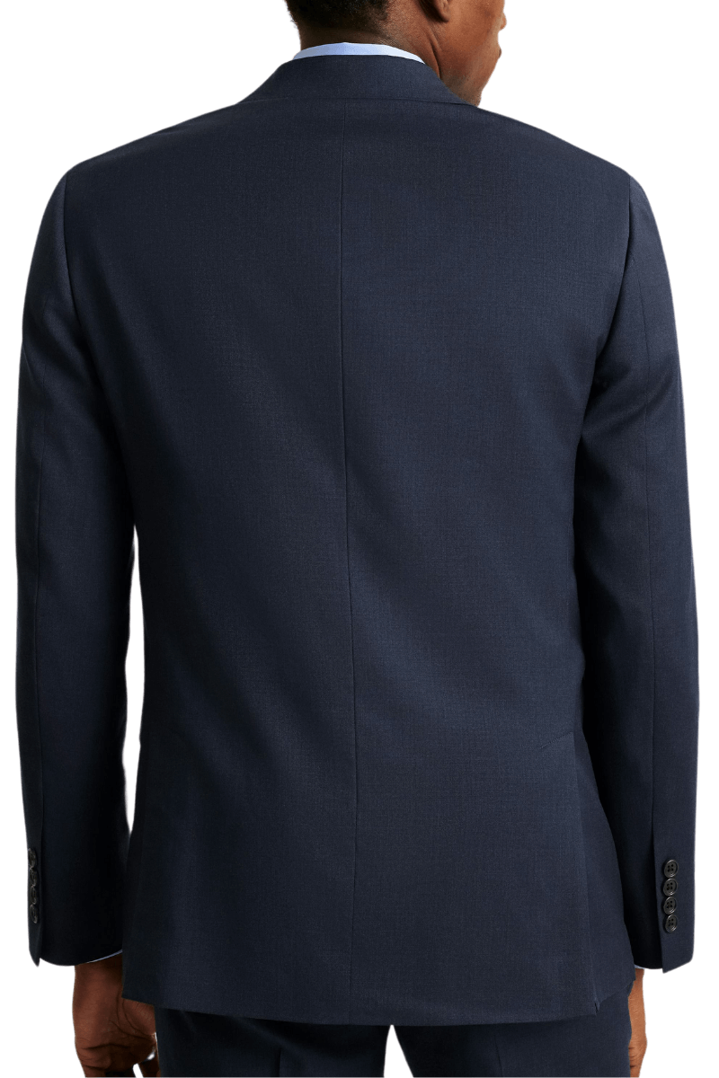 Navy Blue Peaked Lapel Double Breasted Jacket