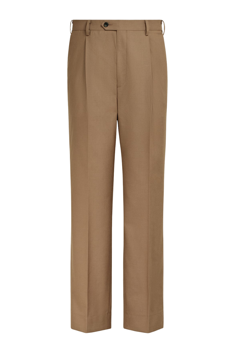 Traje cruzado entallado de color marrón