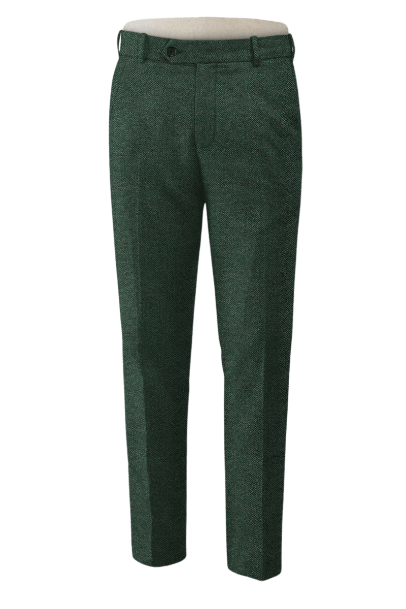 Green Herringbone Tweed 2-piece Suit