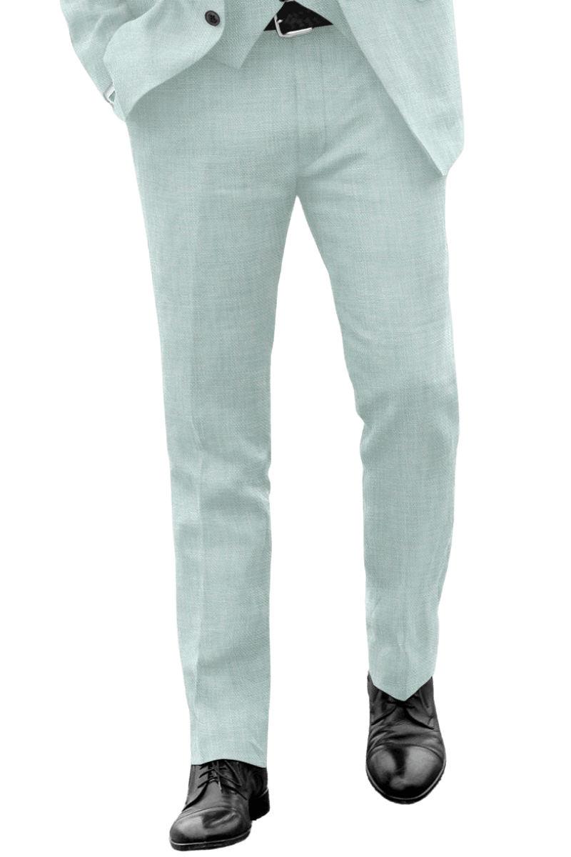 Traje de lino liso de dos botones en color verde