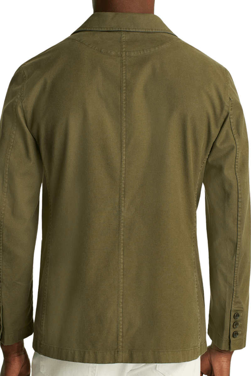 Chaqueta de algodón lavado verde de 3 botones