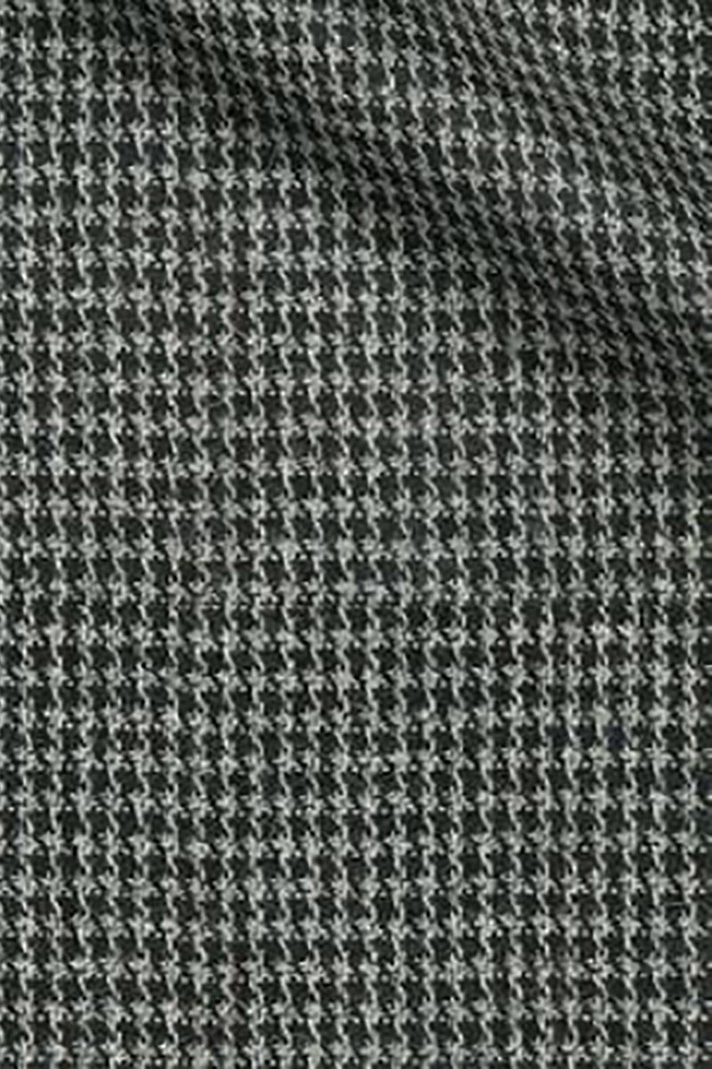 Traje de tweed de tres piezas con estampado de pata de gallo gris
