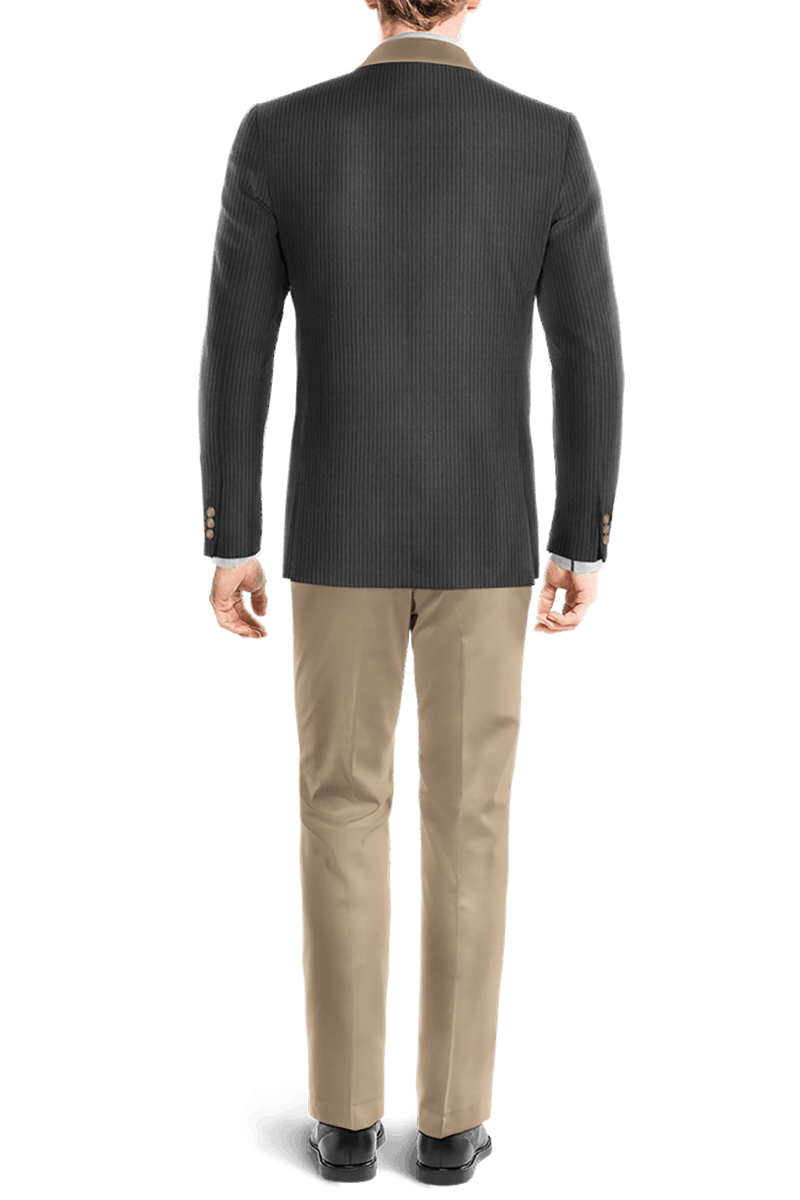 Traje de esmoquin de raya diplomática gris