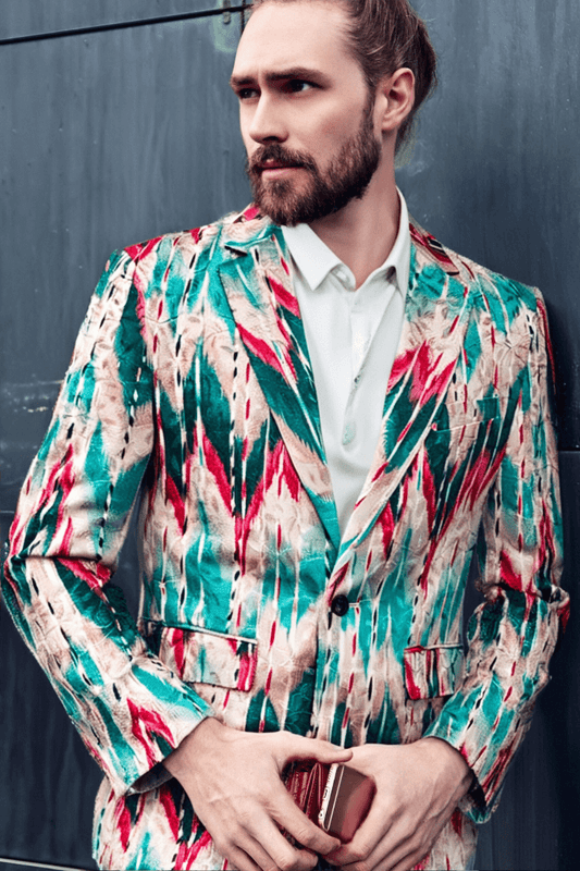 Rainbow 1-Button Single Breasted Modern Fit Jacket