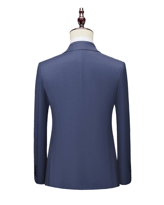 Costume bleu coupe moderne à 2 boutons avec ceinture flexible