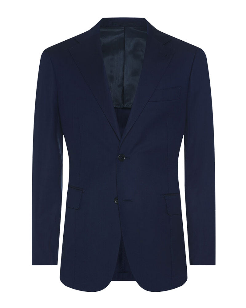 Costume 2 pièces bleu basalte coupe régulière à 2 boutons