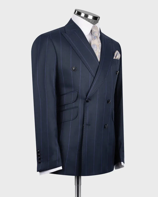 Striped Double-breasted 2-piece Suit
