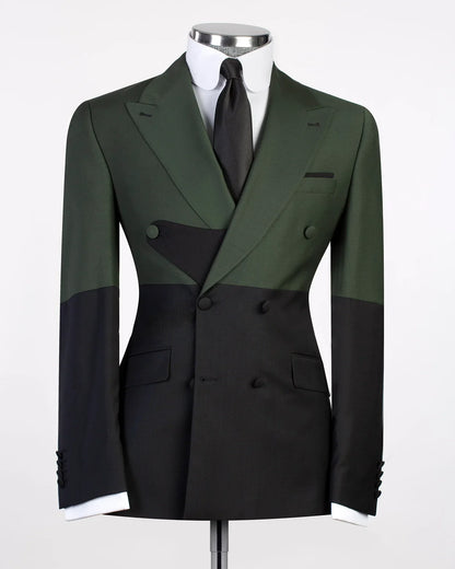 Two-tone Double-breasted 2-piece Suit