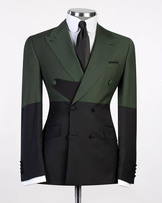 Two-tone Double-breasted 2-piece Suit