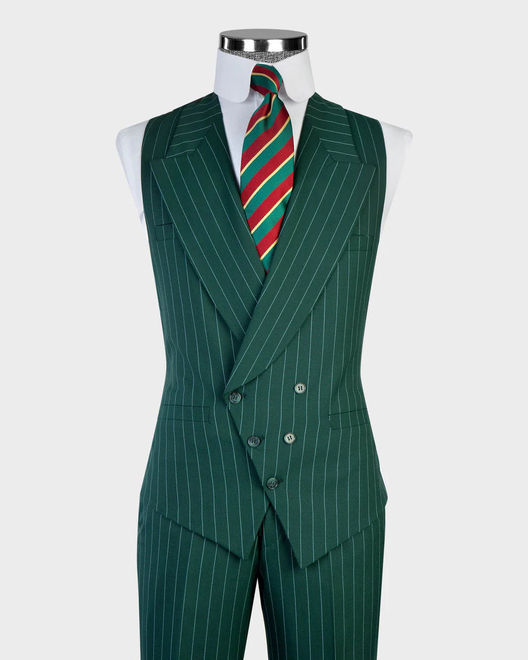 Green Peak Lapel Single-breasted 3-piece Suit
