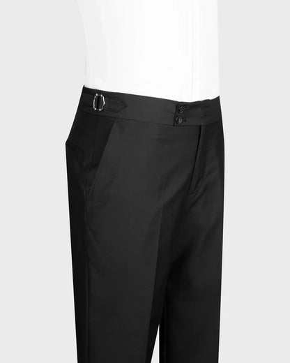 Black Wide Peak Lapel 3-piece Suit