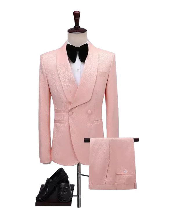 Jacquard Double-breasted 2-piece Suit