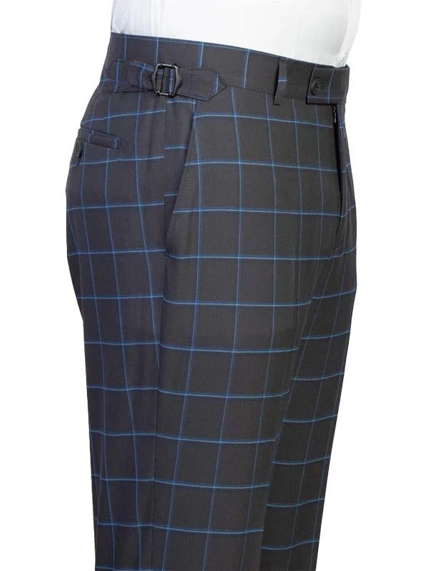 Grey Peaked Lapel Single-breasted 3-piece Plaid Suits