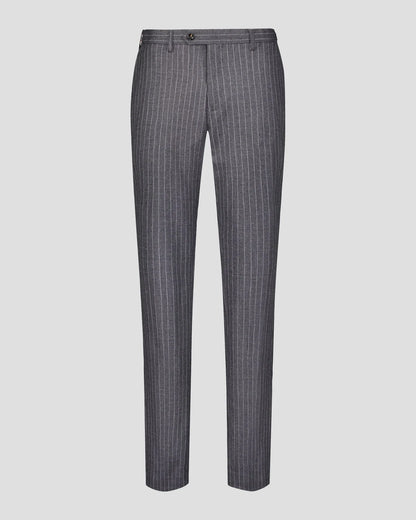 Grey Stripe Notch Lapel Single-breasted 2-piece Suit