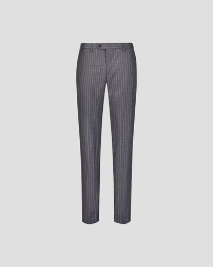 Gray Peak Lapel Double-breasted Striped Suit