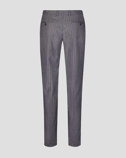 Grey Stripe Notch Lapel Single-breasted 2-piece Suit