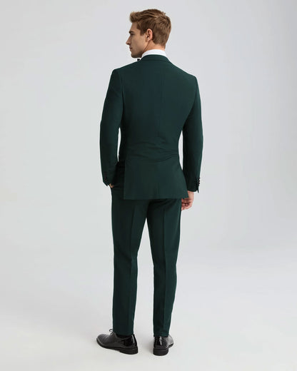 Men's Peak Lapel 2 Piece Tuxedo in Green