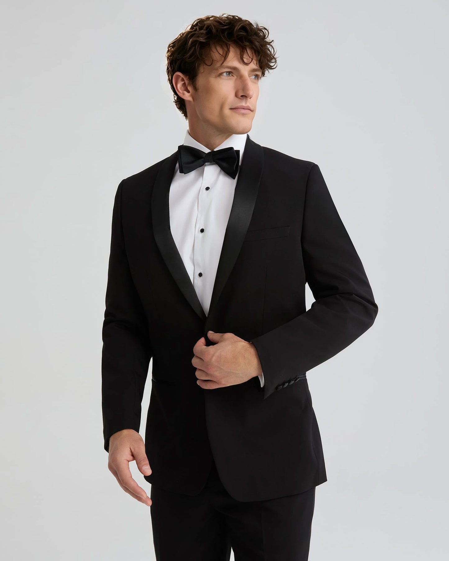 Men's Shawl Lapel 2 Piece Tuxedo in Black