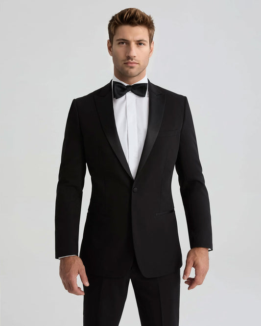 Grauer 2-teiliger Anzug mit spitzem Revers und 2 Knöpfen 