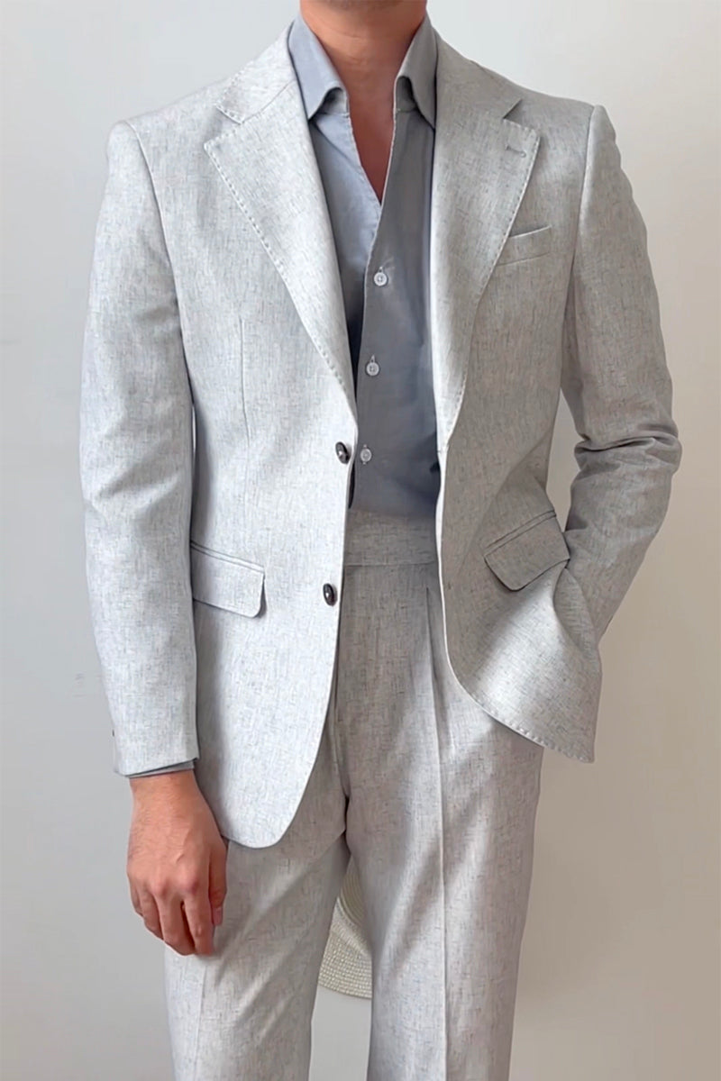 Pewter Gray 2 Piece Notch Lapel 2-Button Suit
