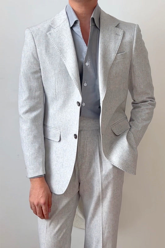 Pewter Gray 2 Piece Notch Lapel 2-Button Suit