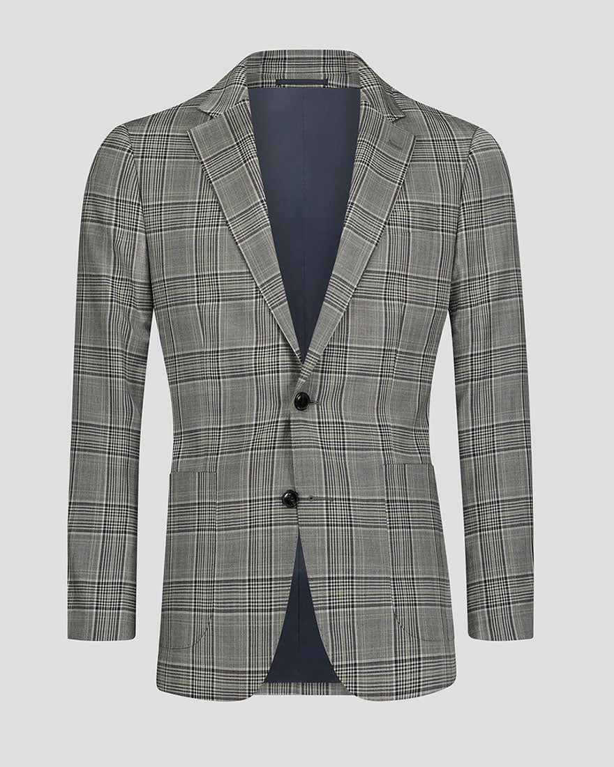 Gray Notch Lapel Plaid 2-piece Suit