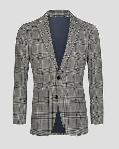 Gray Notch Lapel Plaid 2-piece Suit