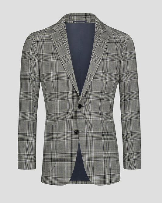 Gray Notch Lapel Plaid 2-piece Suit