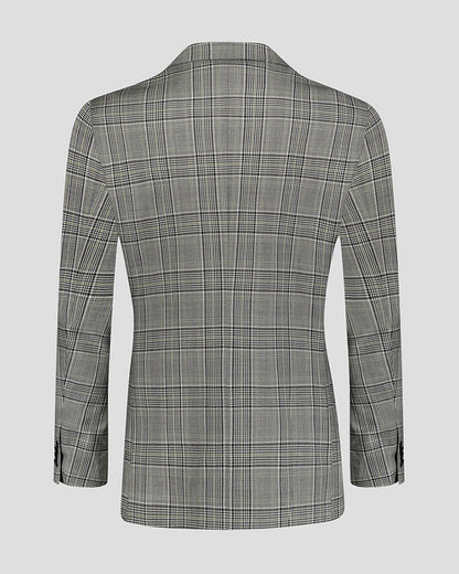 Gray Notch Lapel Plaid 2-piece Suit