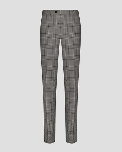 Gray Notch Lapel Plaid 2-piece Suit