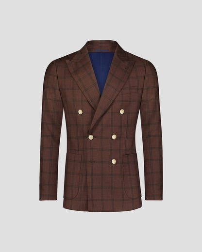 Dark Brown Peak Lapel Double-breasted Suit