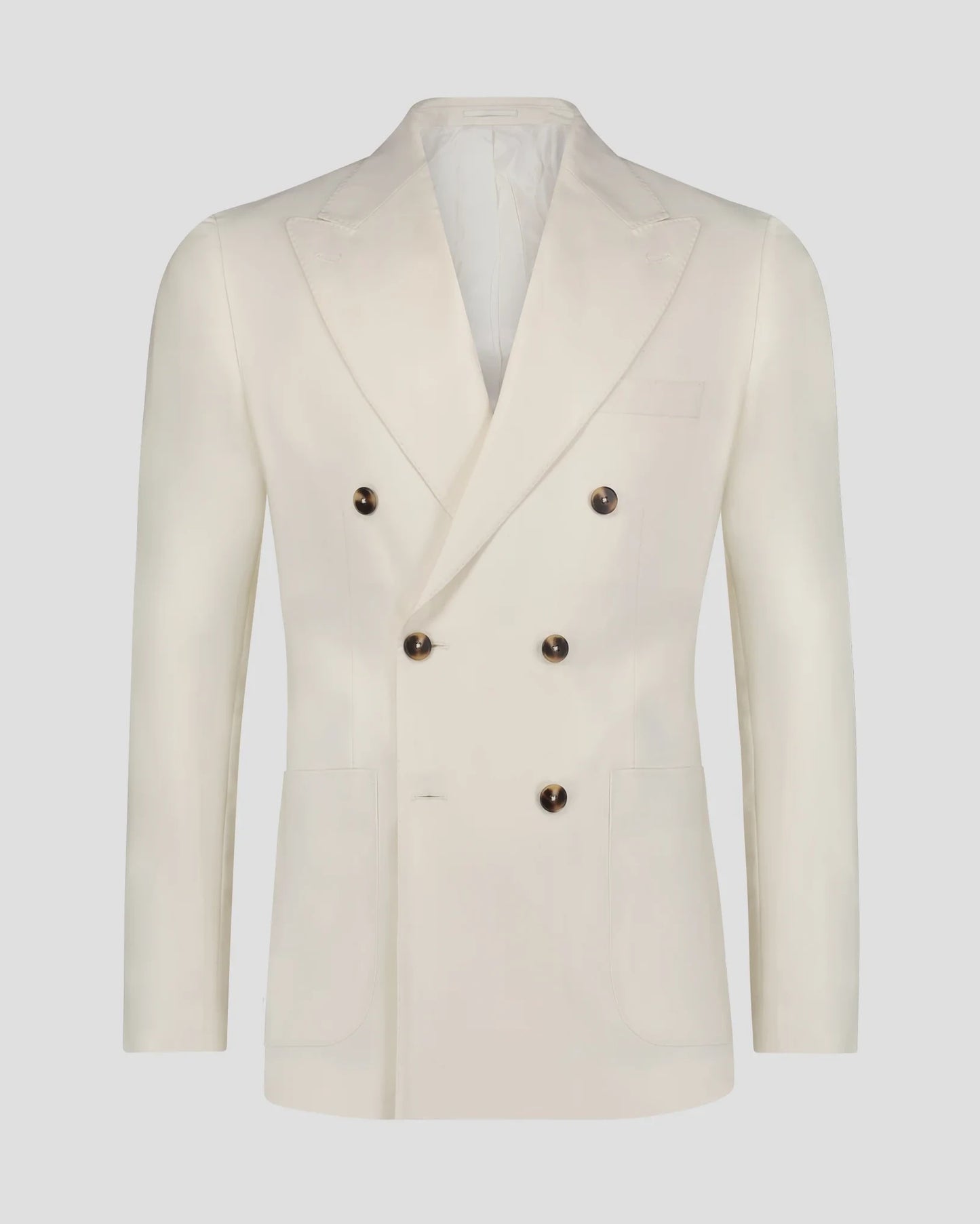 White 2-piece Peak Lapel double-breasted suit