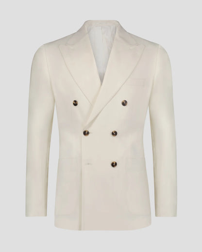 White 2-piece Peak Lapel double-breasted suit