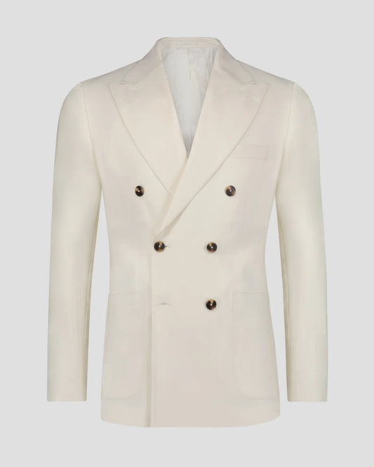 White 2-piece Peak Lapel double-breasted suit