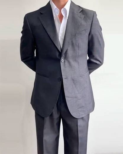 Cloud Gray 2 Piece Notch Lapel 2-Button Suit