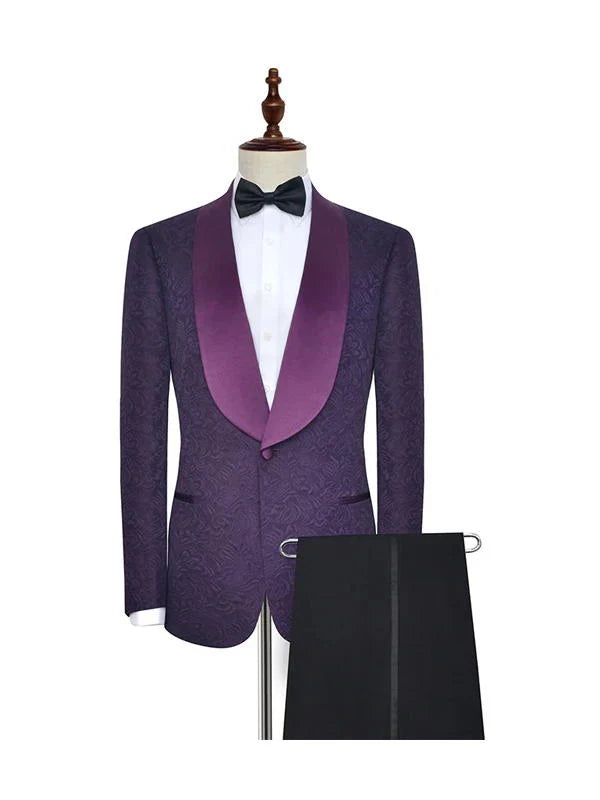 Tyrian Purple 2 Piece Shawl Lapel 1-Button Suit