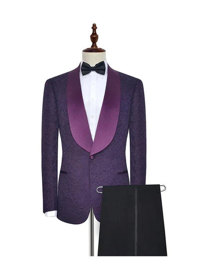 Tyrian Purple 2 Piece Shawl Lapel 1-Button Suit