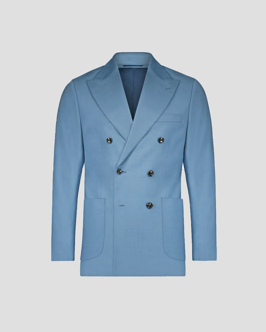 Blue Peak Lapel Double-breasted Suit