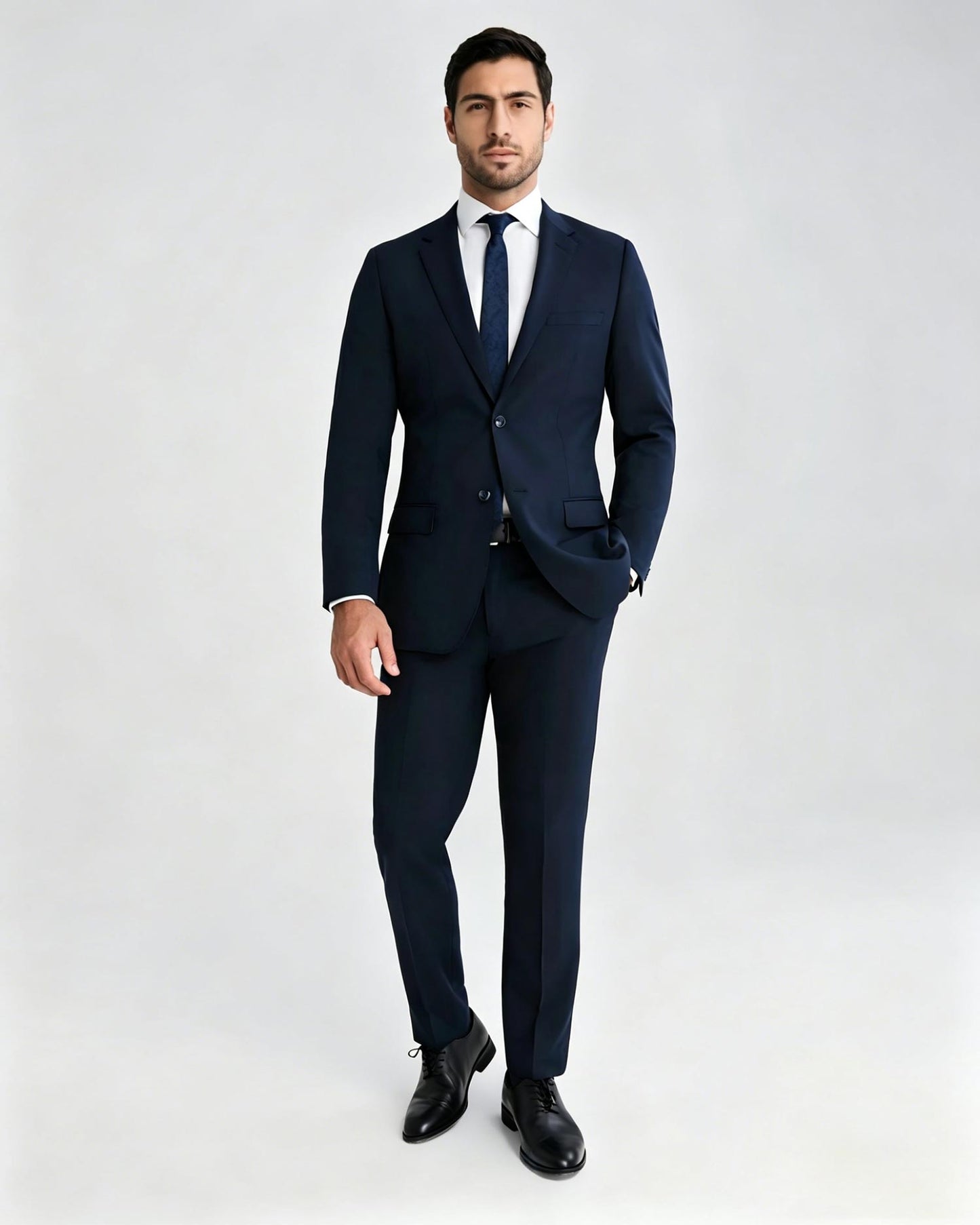Men's Notch Lapel 2 Piece Suit in Navy