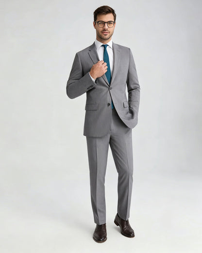 Men's Notch Lapel 2 Piece Suit in Gray