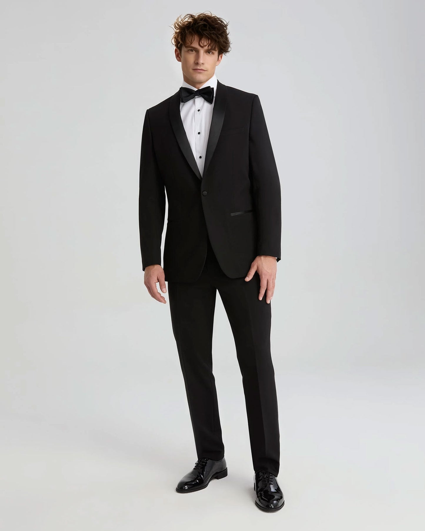 Men's Shawl Lapel 2 Piece Tuxedo in Black