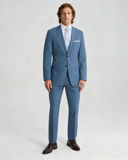 Men's Notch Lapel 2 Piece Suit in Blue