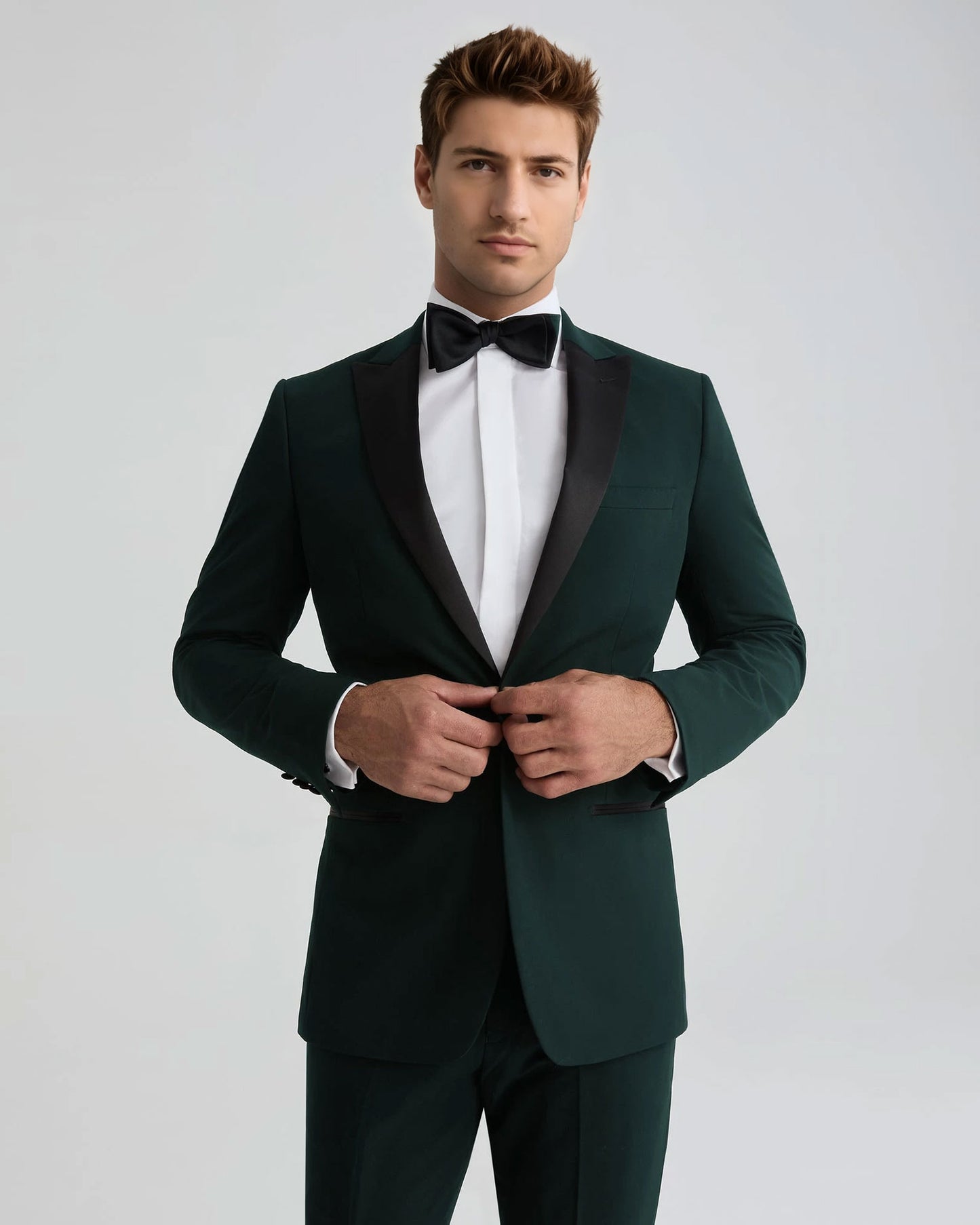 Men's Peak Lapel 2 Piece Tuxedo in Green