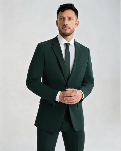 Costume gris 2 pièces à revers pointus et 2 boutons 