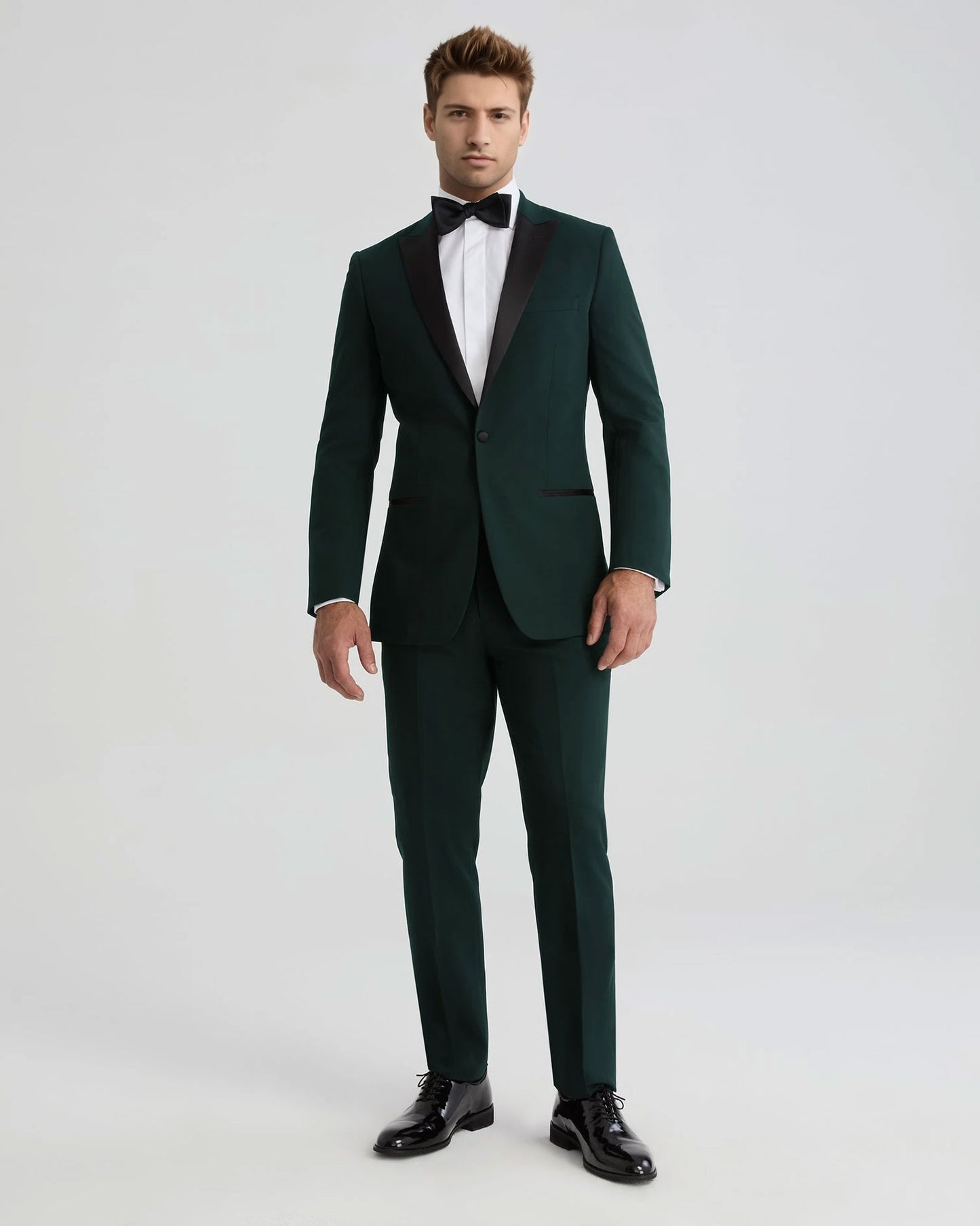 Men's Peak Lapel 2 Piece Tuxedo in Green