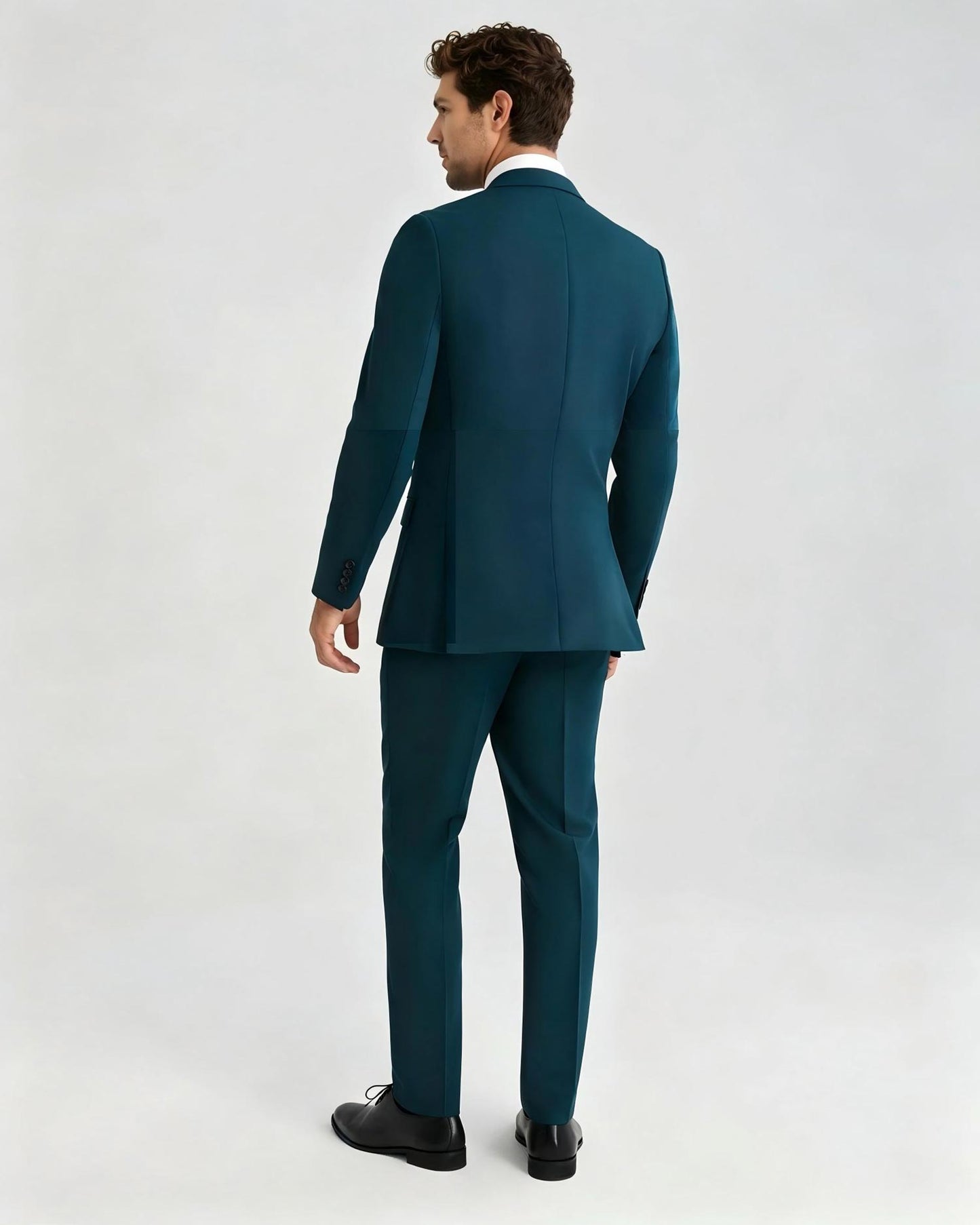 Men's Notch Lapel 2 Piece Suit in Teal