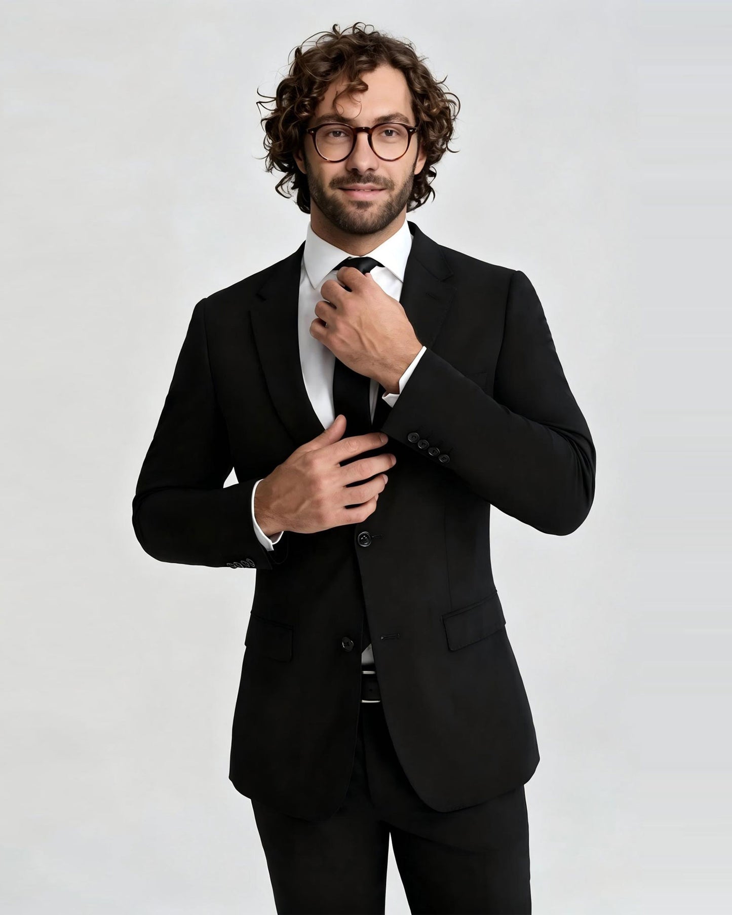 Men's Black Notch Lapel 2 Piece Suit
